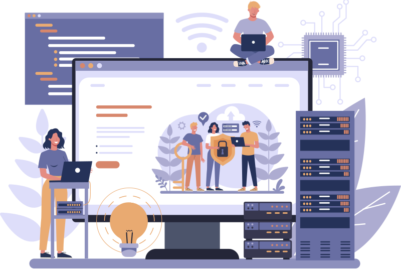 Illustration of software services and IT solutions